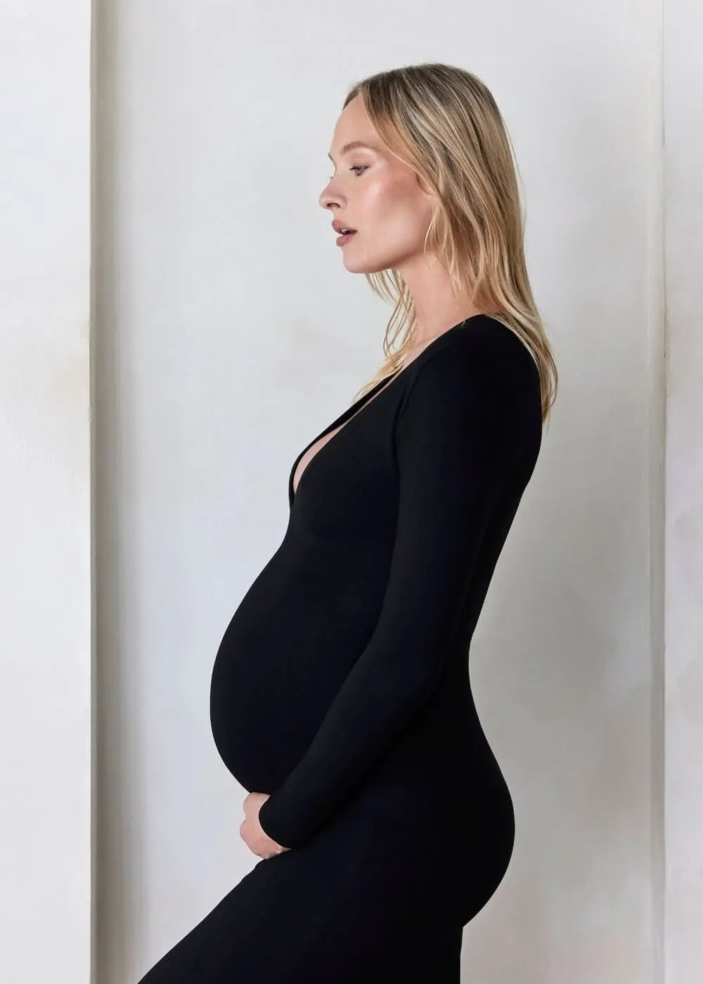The Long Sleeve V Neck Evening Maternity Dress