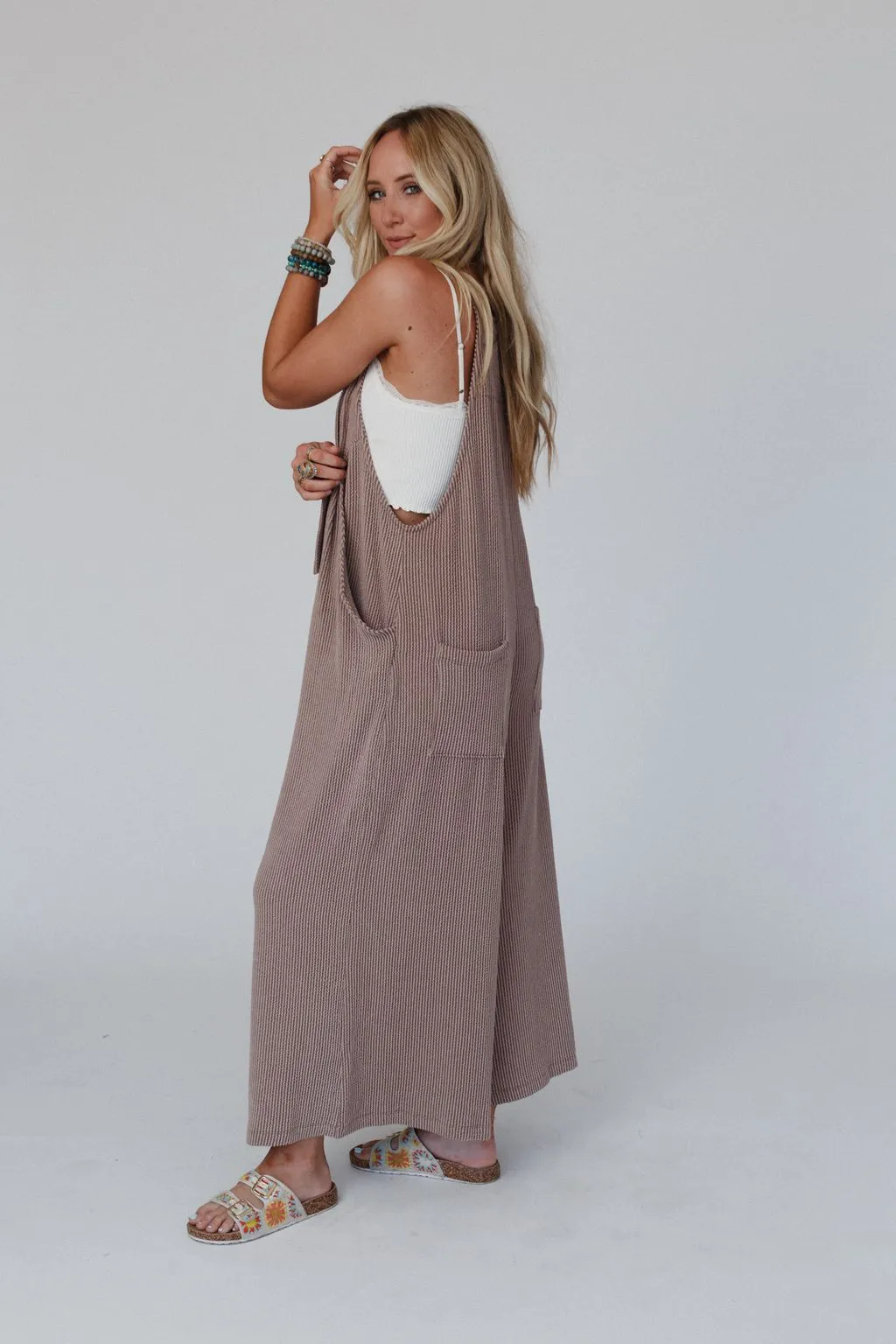 The Nest Urban Light Textured Jumpsuit - Acorn