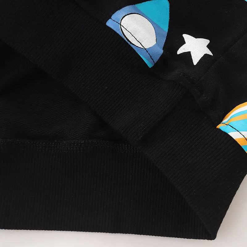 Toddler/Kid Boy's Cartoon Rocket Print Design Sweatshirt