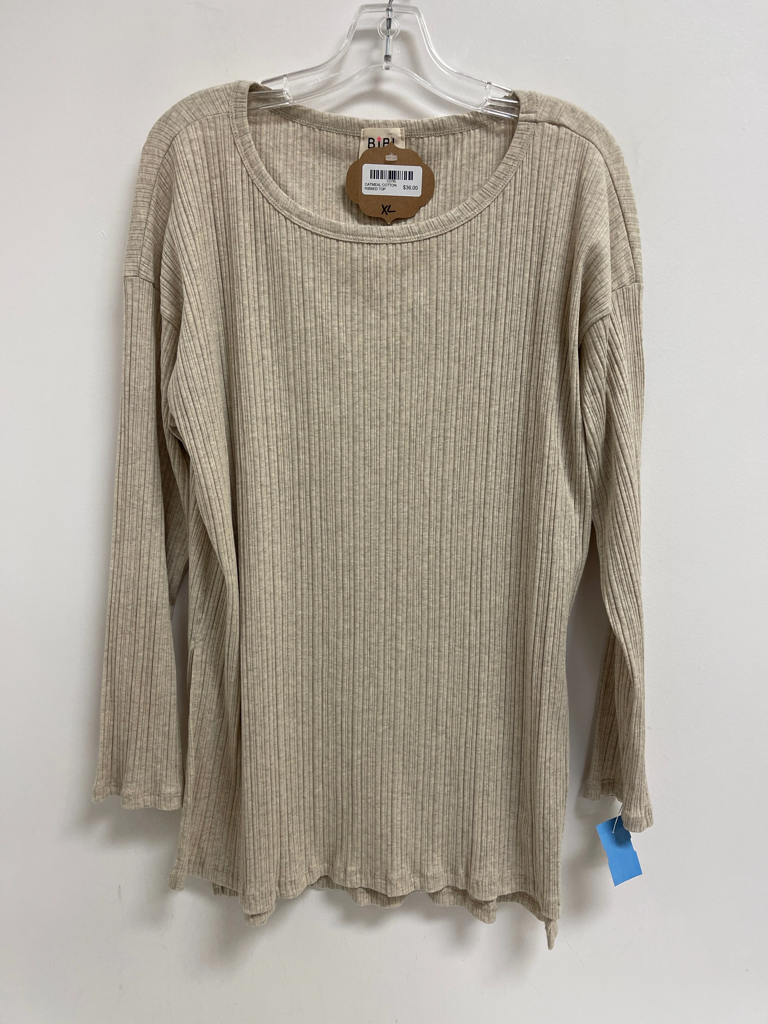 Tunic Long Sleeve By Bibi In Cream, Size: Xl