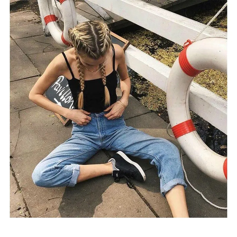 VenusFox Basic High Waist Vintage Jeans