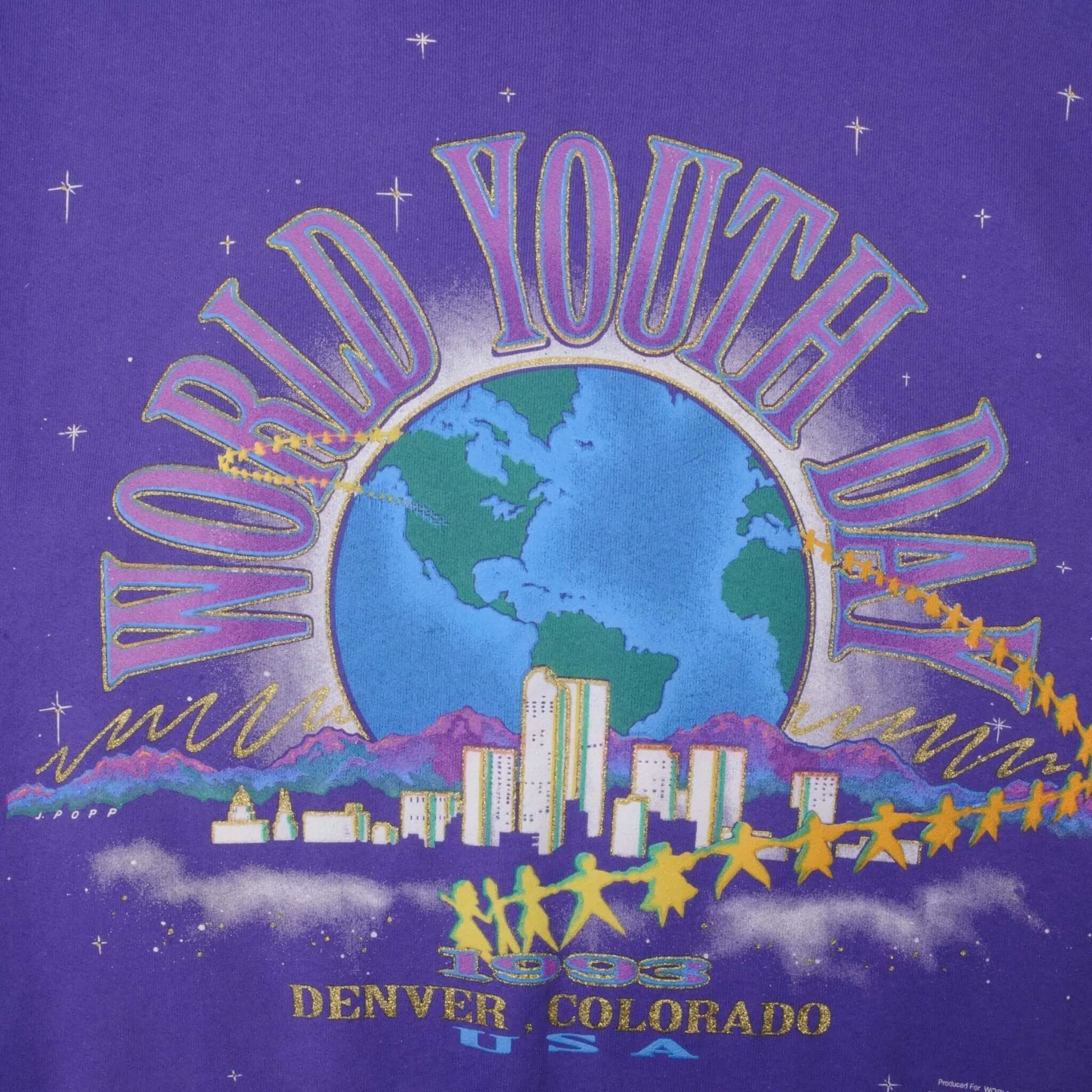 VINTAGE WORLD YOUTH DAY DENVER 1993 SWEATSHIRT LARGE MADE IN USA DEADSTOCK