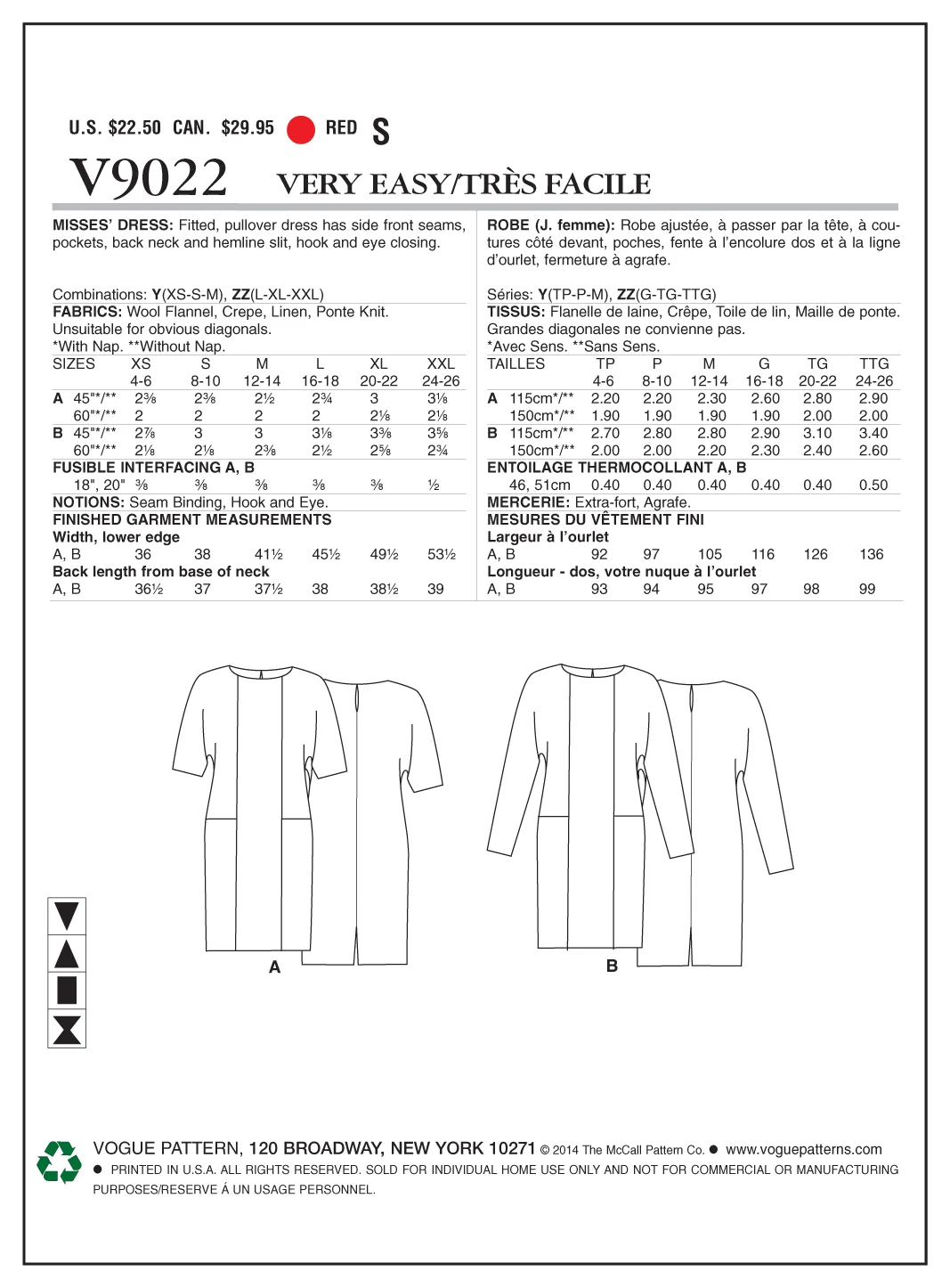 Vogue Pattern V90Misses' Dress