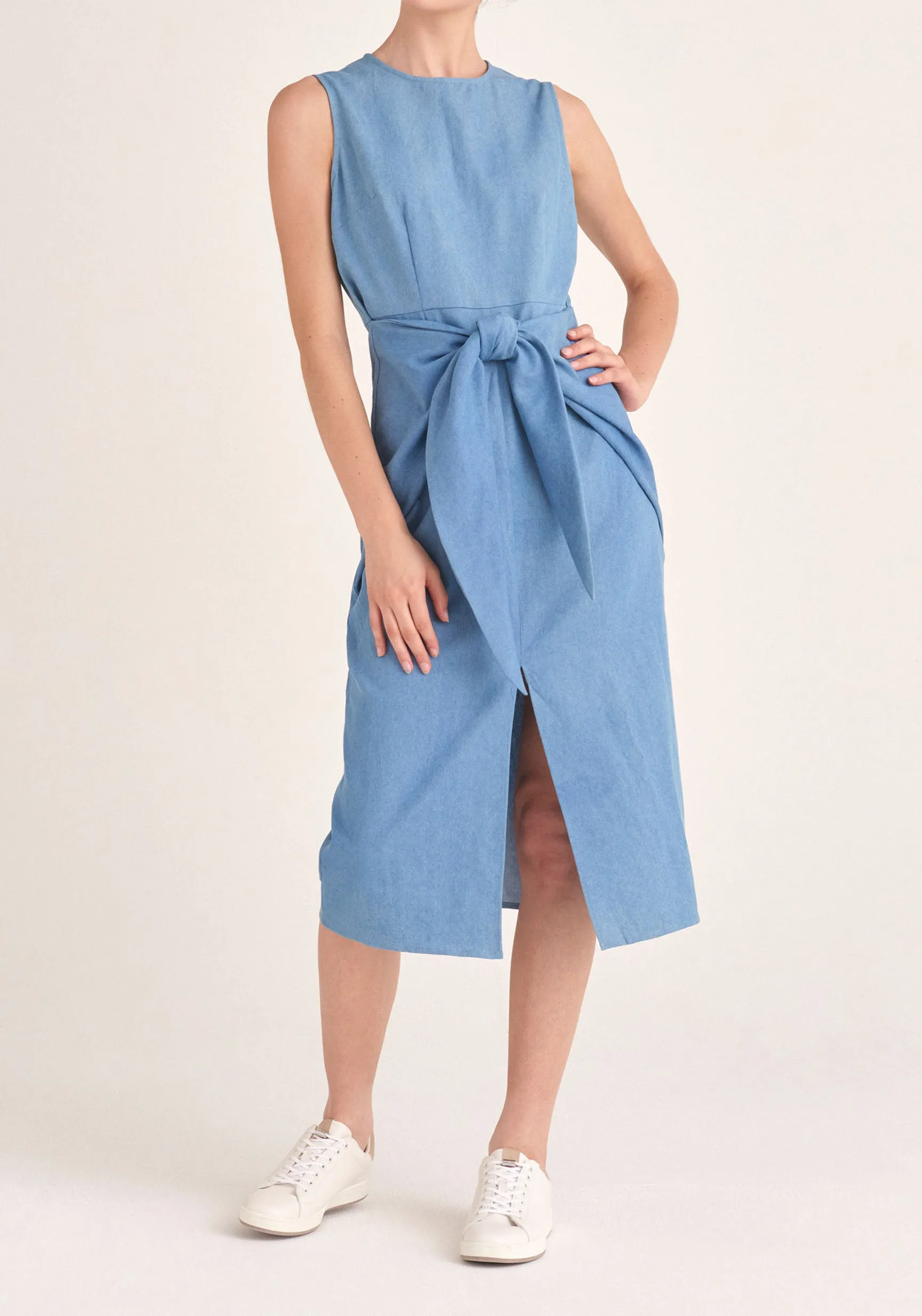 Waist Tie Denim Dress
