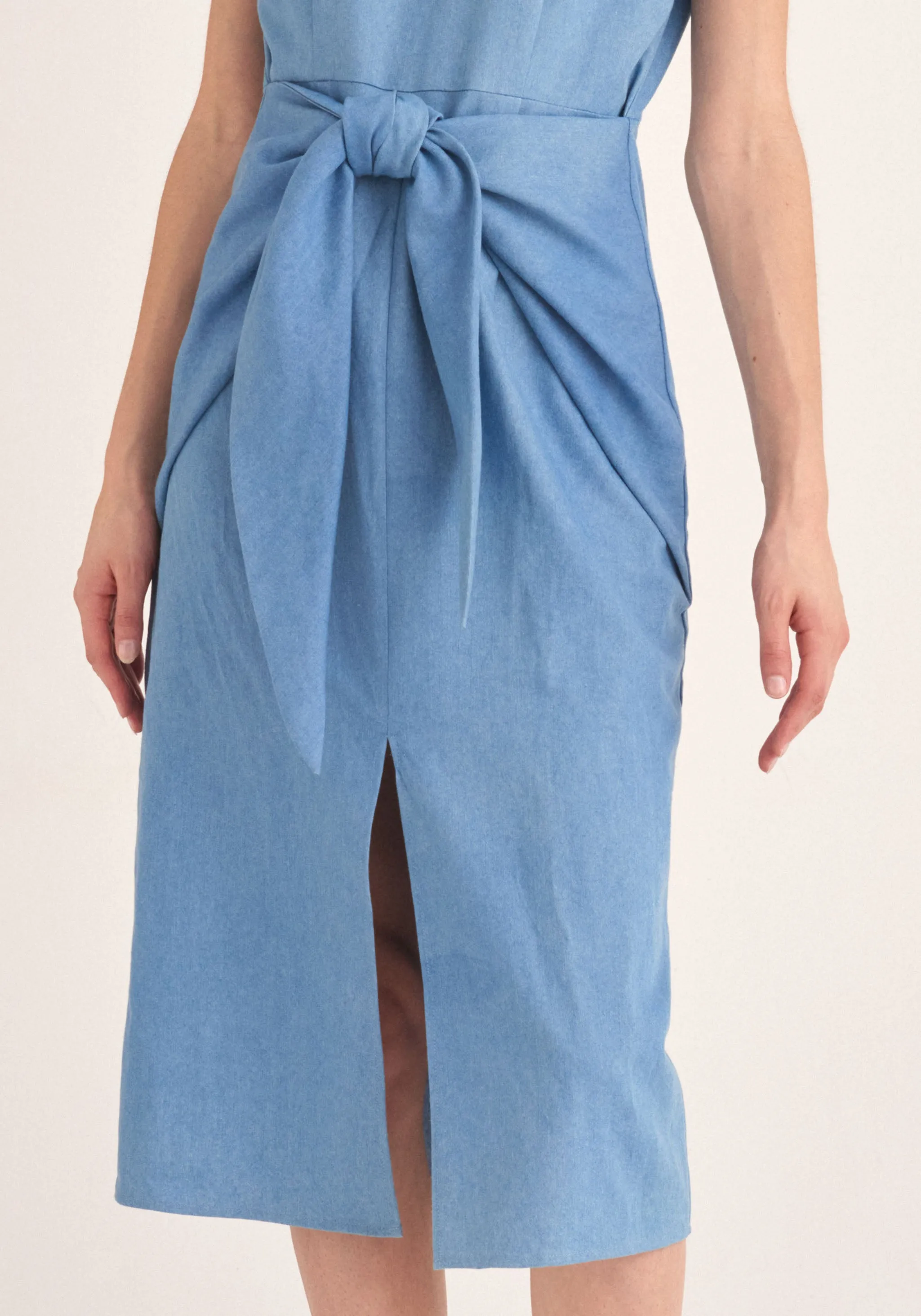 Waist Tie Denim Dress