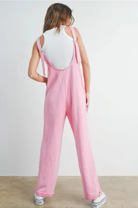 Washed French Terry Sleeveless Jumpsuit