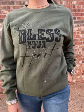 Well Bless Your Heart Army Green Sweatshirt