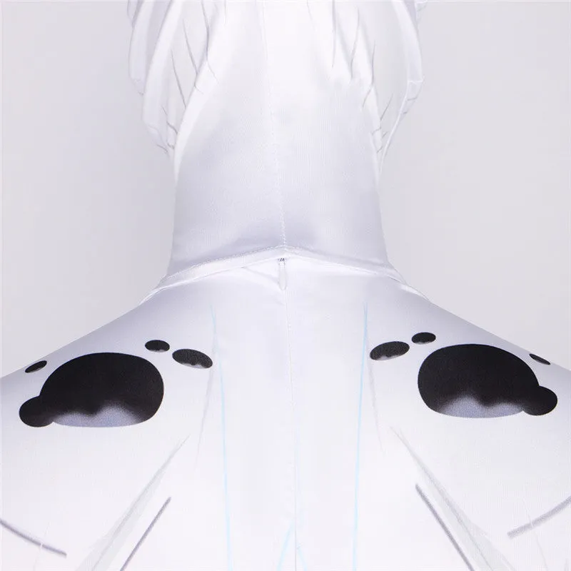 White Spot Spider Man Bodysuit Across the Spider Verse Villain Zentai Jumpsuit Adults BEcostume