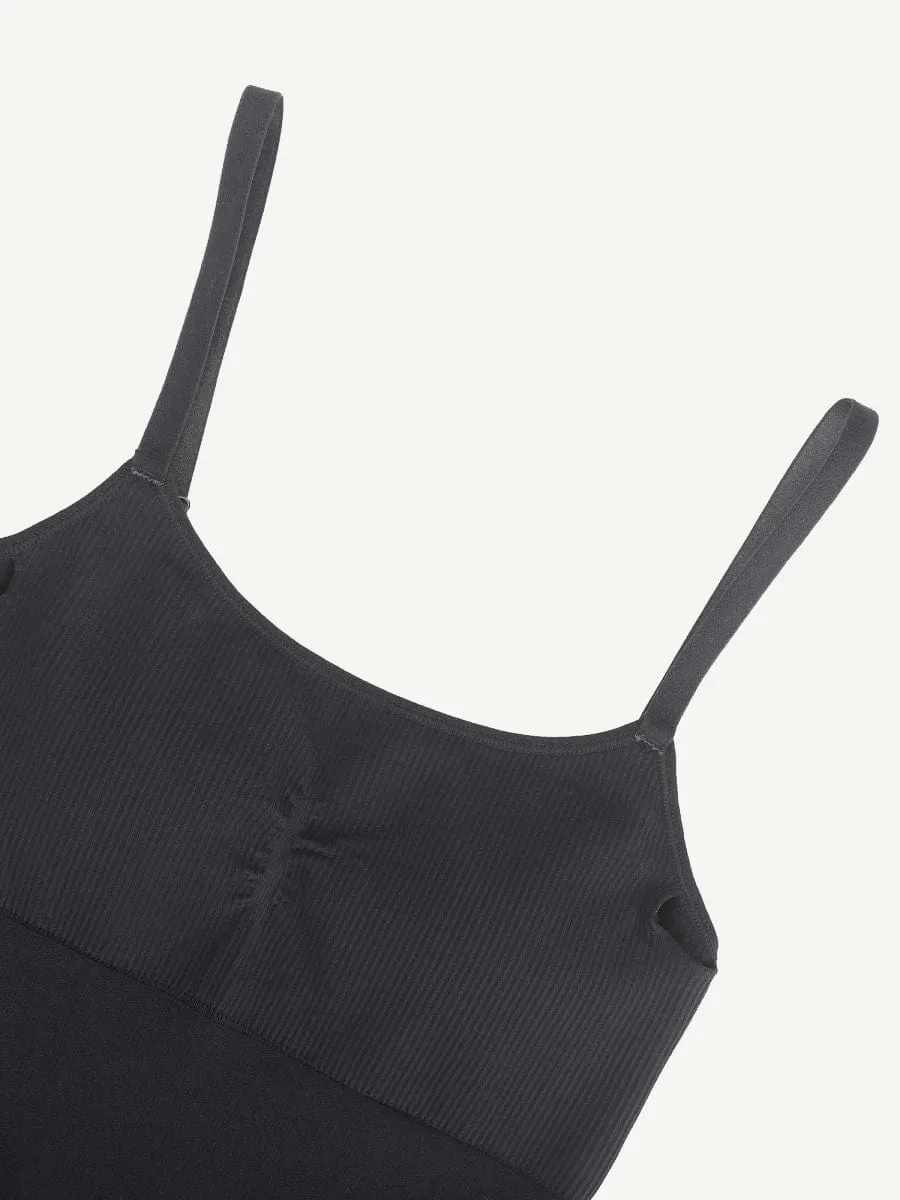 Wholesale High Stretchy Seamless Sling Tummy Control Jumpsuit Removable cup pads