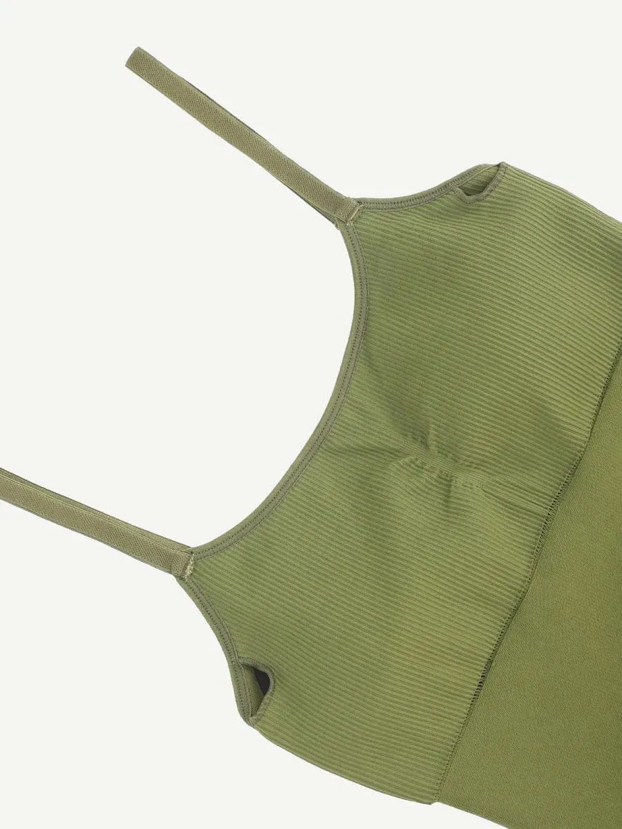 Wholesale High Stretchy Seamless Sling Tummy Control Jumpsuit Removable cup pads