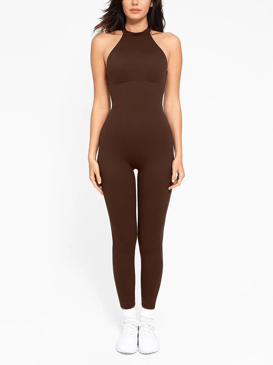 Wholesale One Piece Halter Thigh Slimming Shapewear Jumpsuits