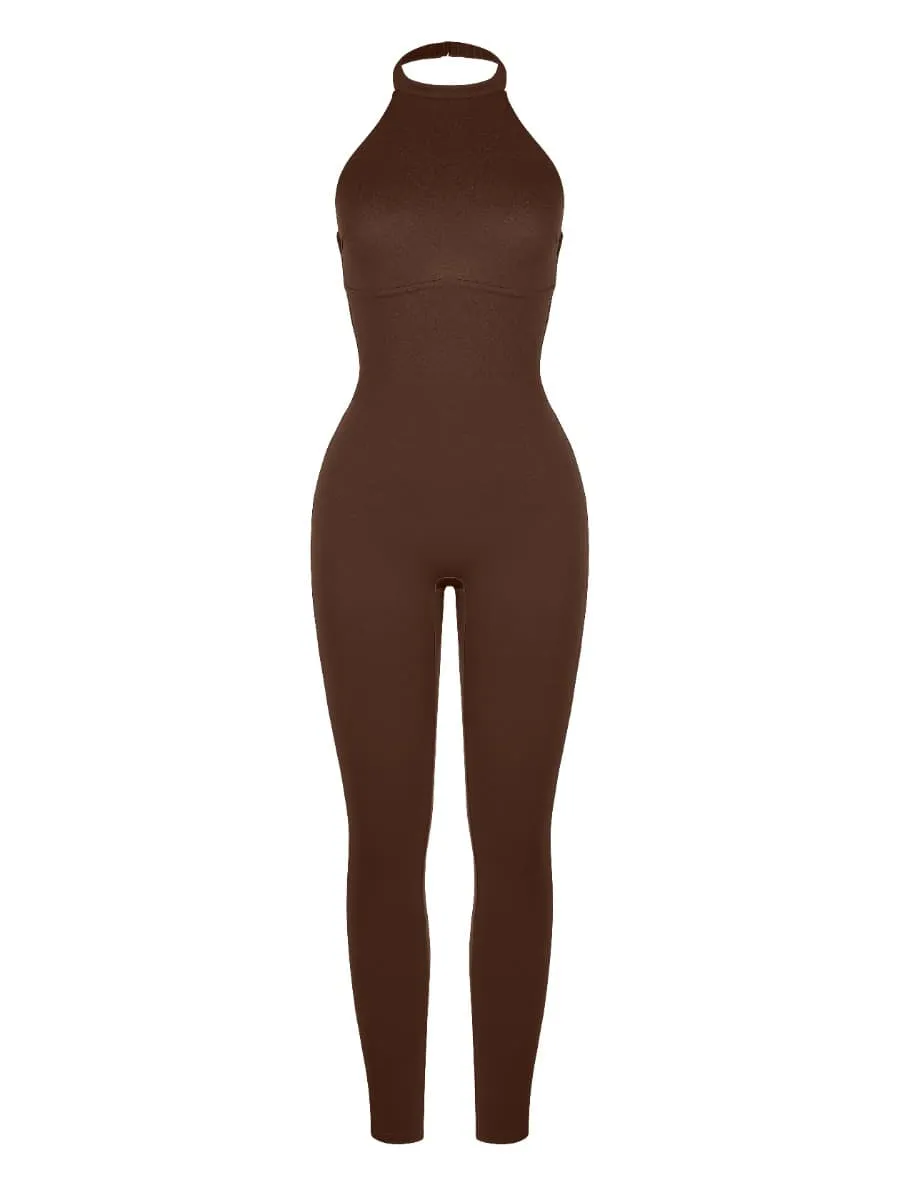 Wholesale One Piece Halter Thigh Slimming Shapewear Jumpsuits