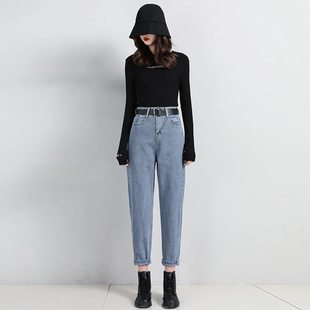 Woman Loose High Waist Trousers