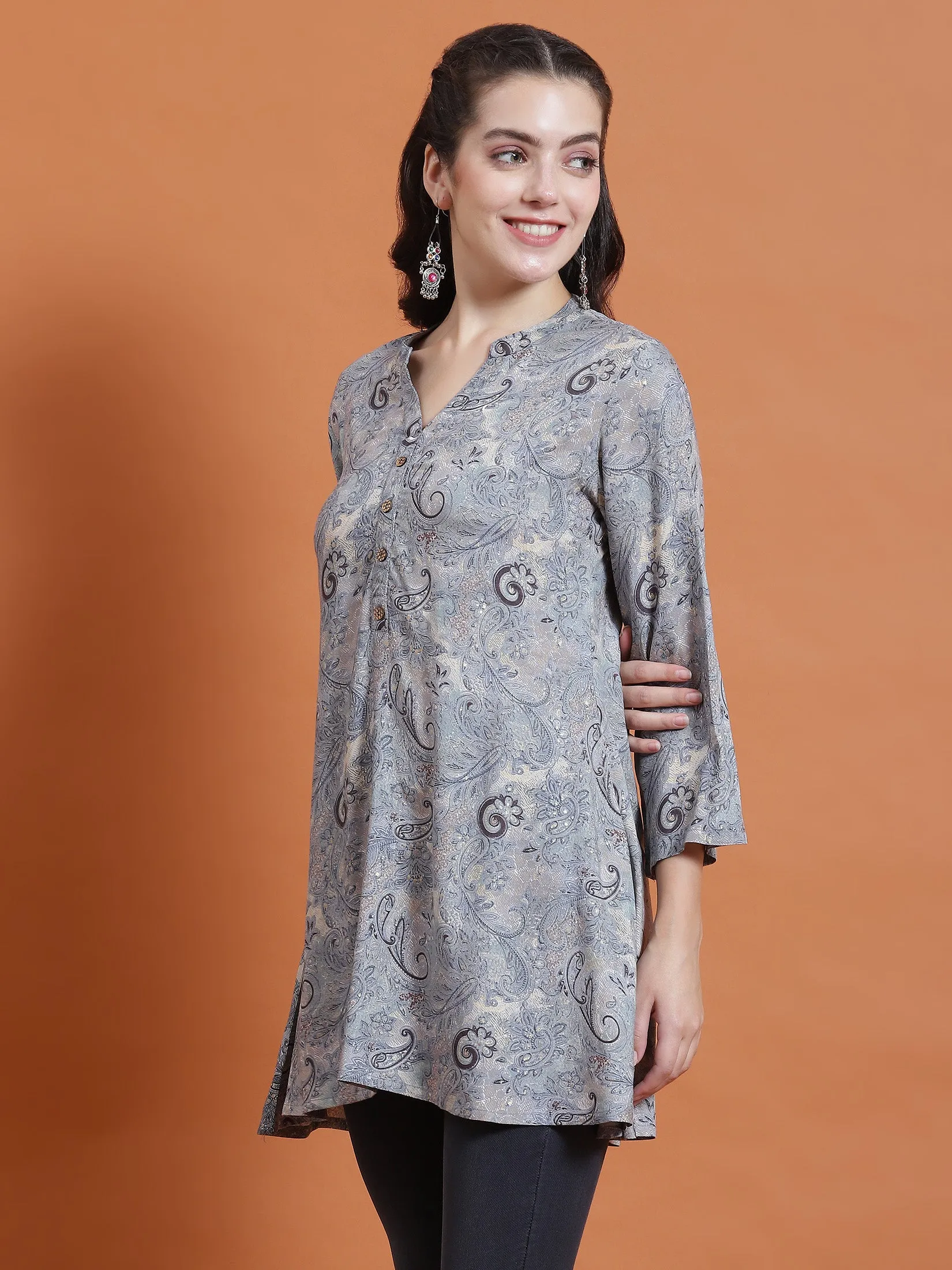 Women Blue Paisley Print Tunic
