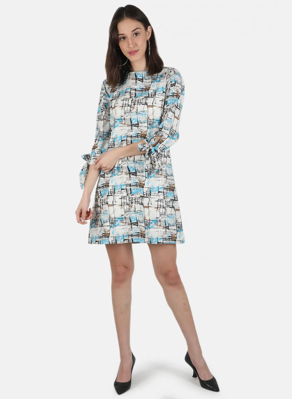 Women Blue Printed Tunic