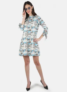 Women Blue Printed Tunic