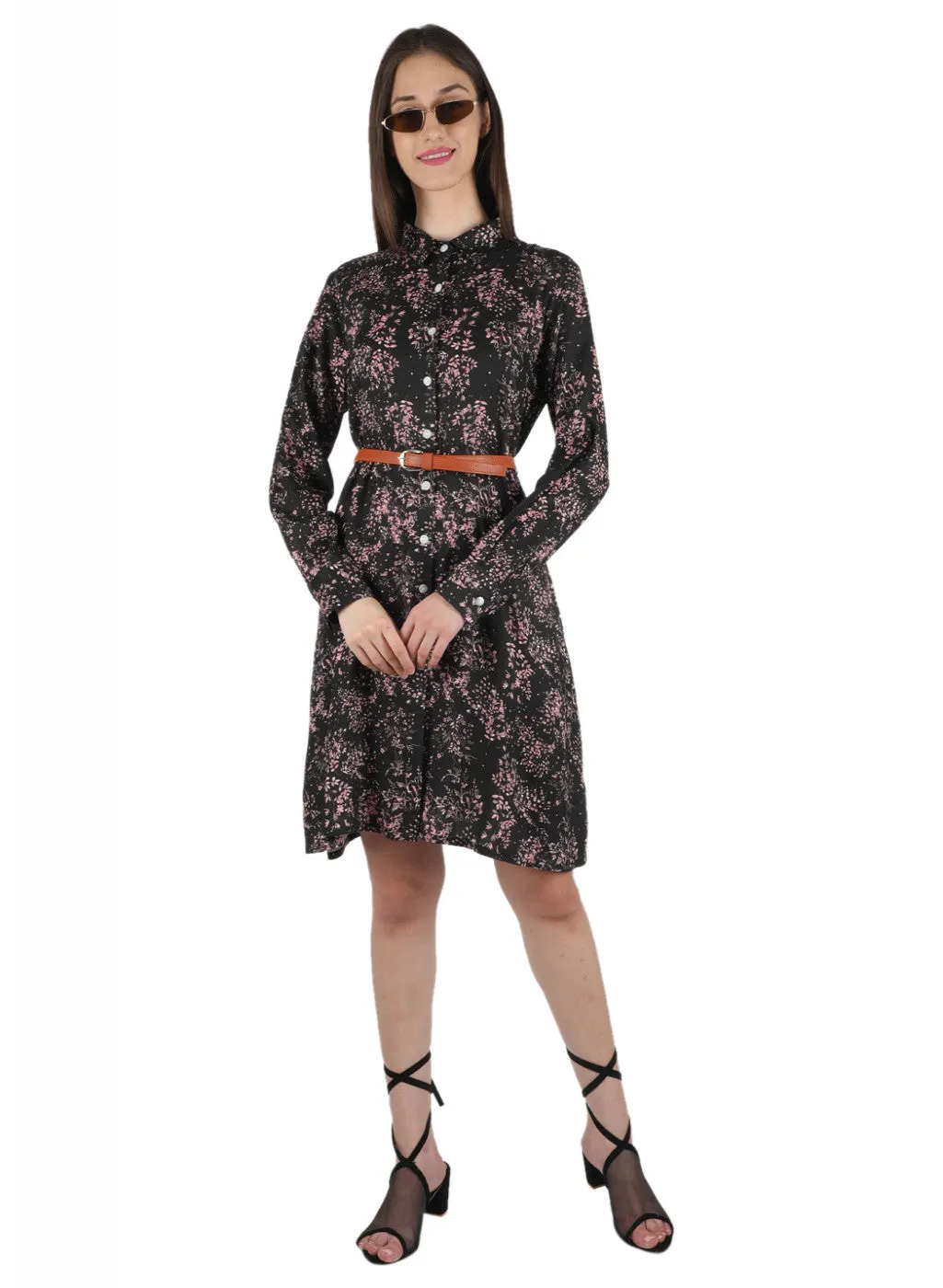 Women Navy Blue Printed Tunic