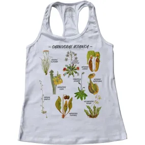 Women's Carnivorae Botanica Carnivorous Plants Botanical Chart Racerback Tank Top