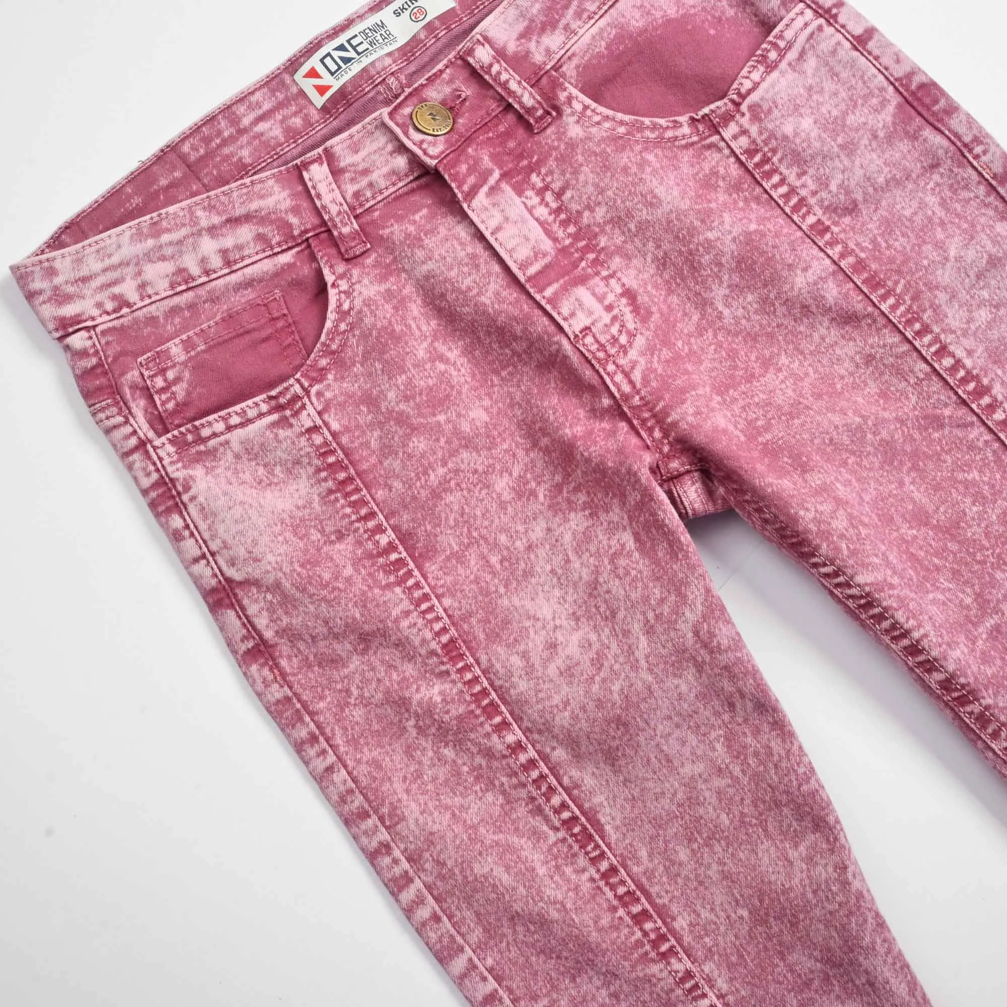 Women's Chic Acid Washed Skinny Denim Pants