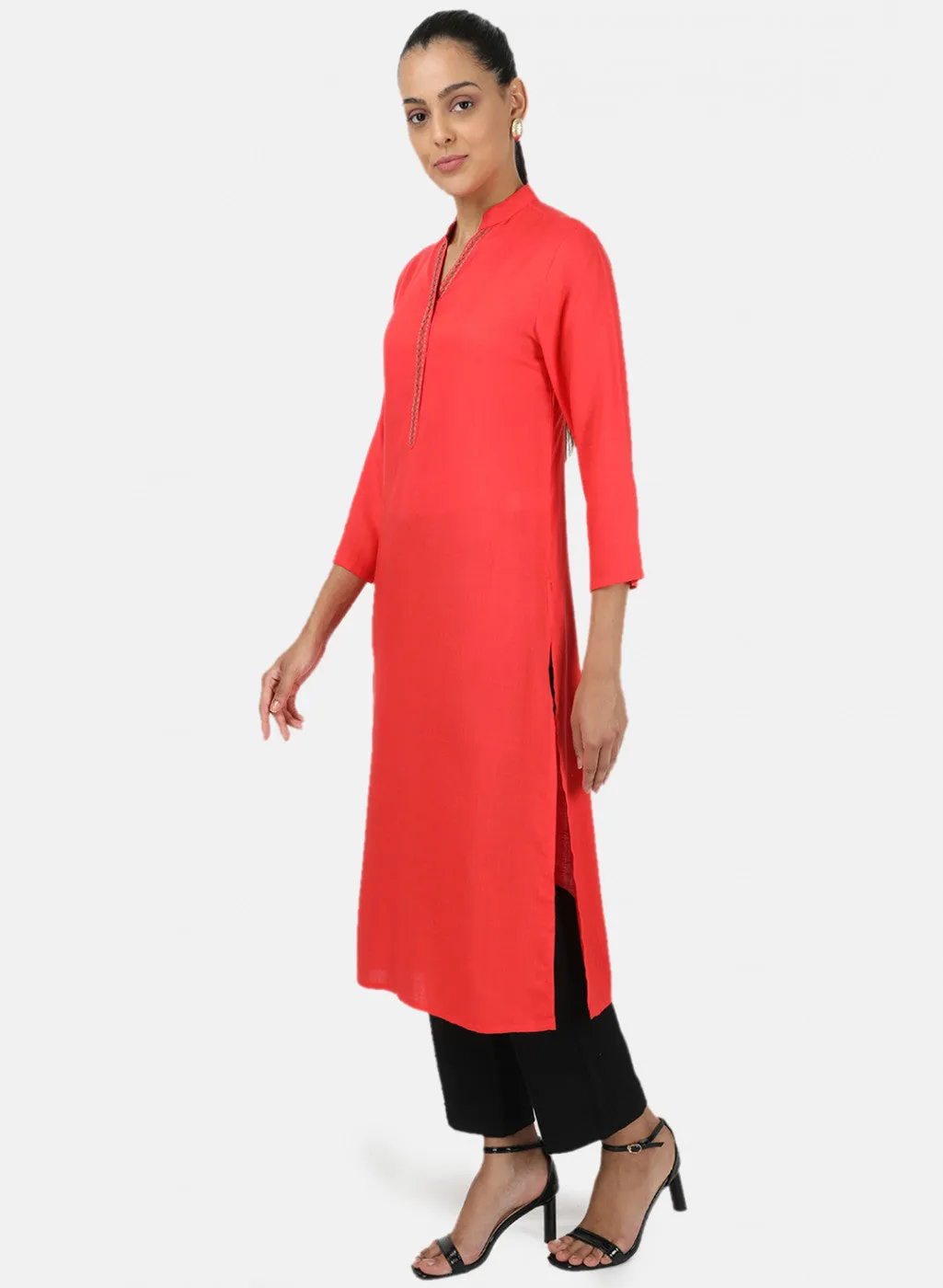 Womens Dark Pink Plain Tunic