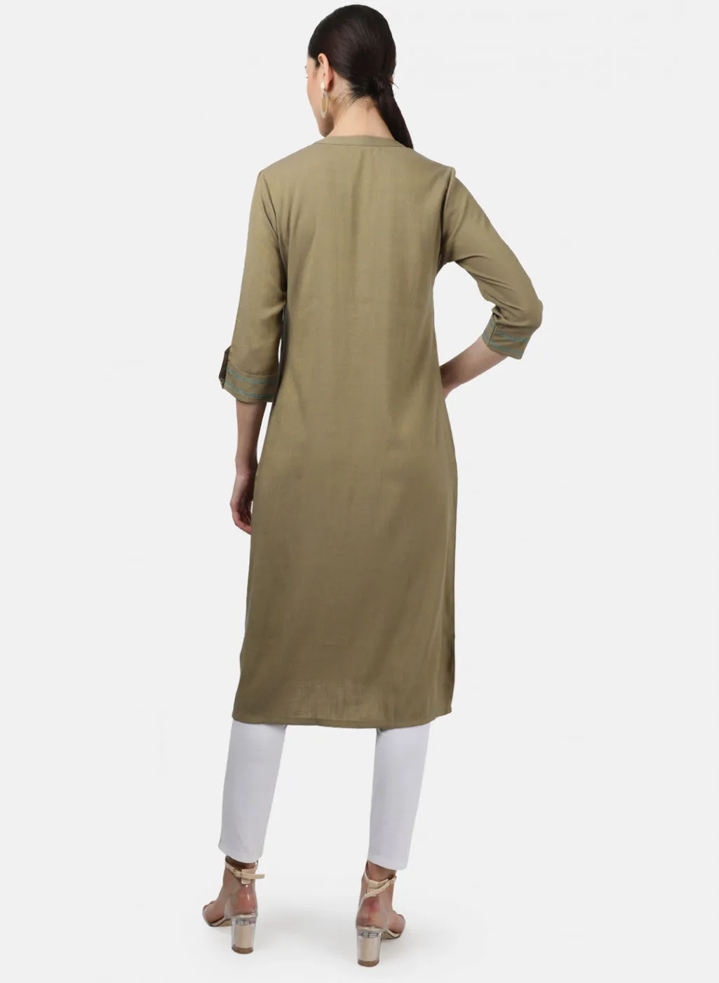 Womens Khaki Plain Tunics