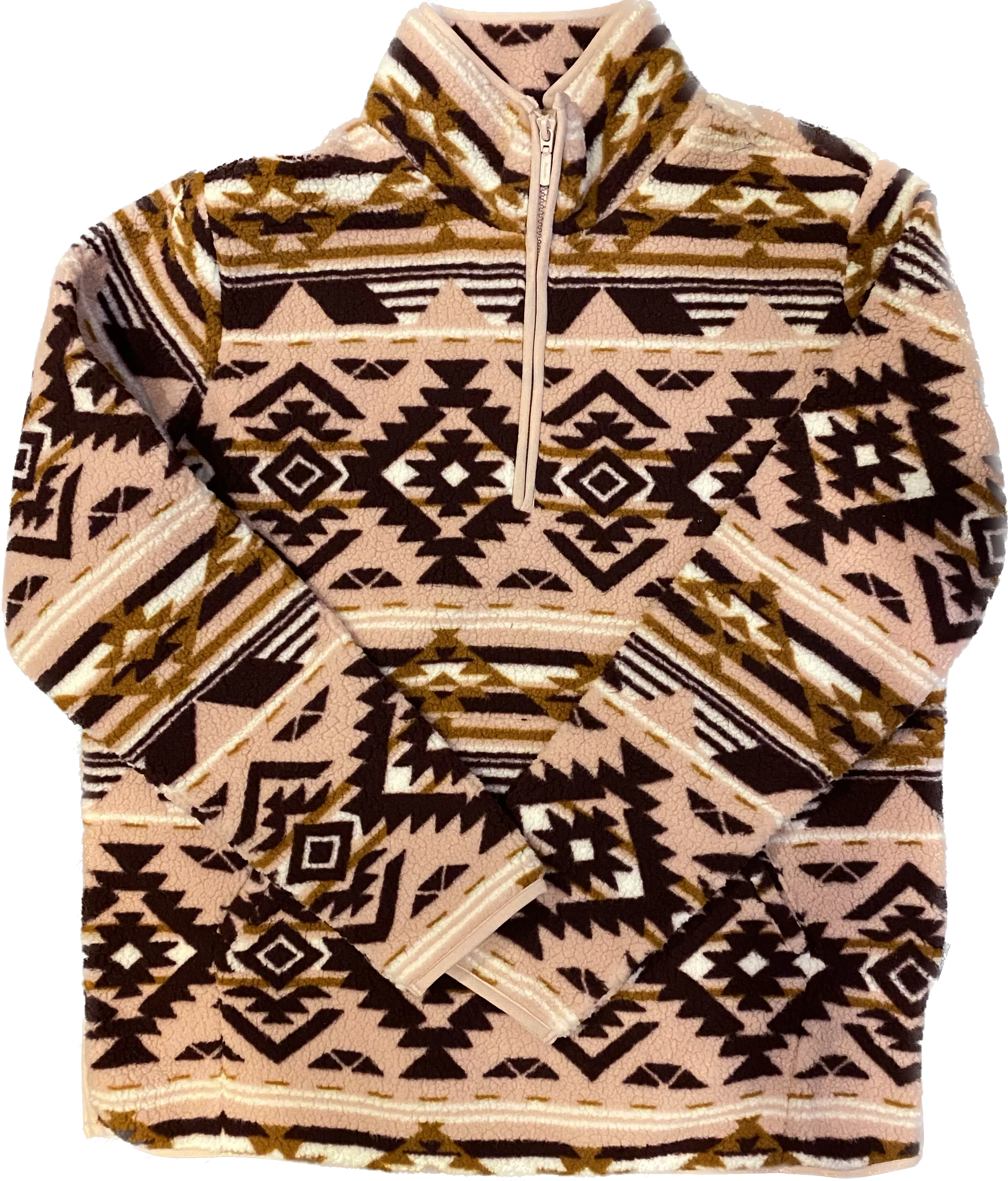 Wrangler Ladies Pink Pullover Quarter Zip Sherpa 112356692