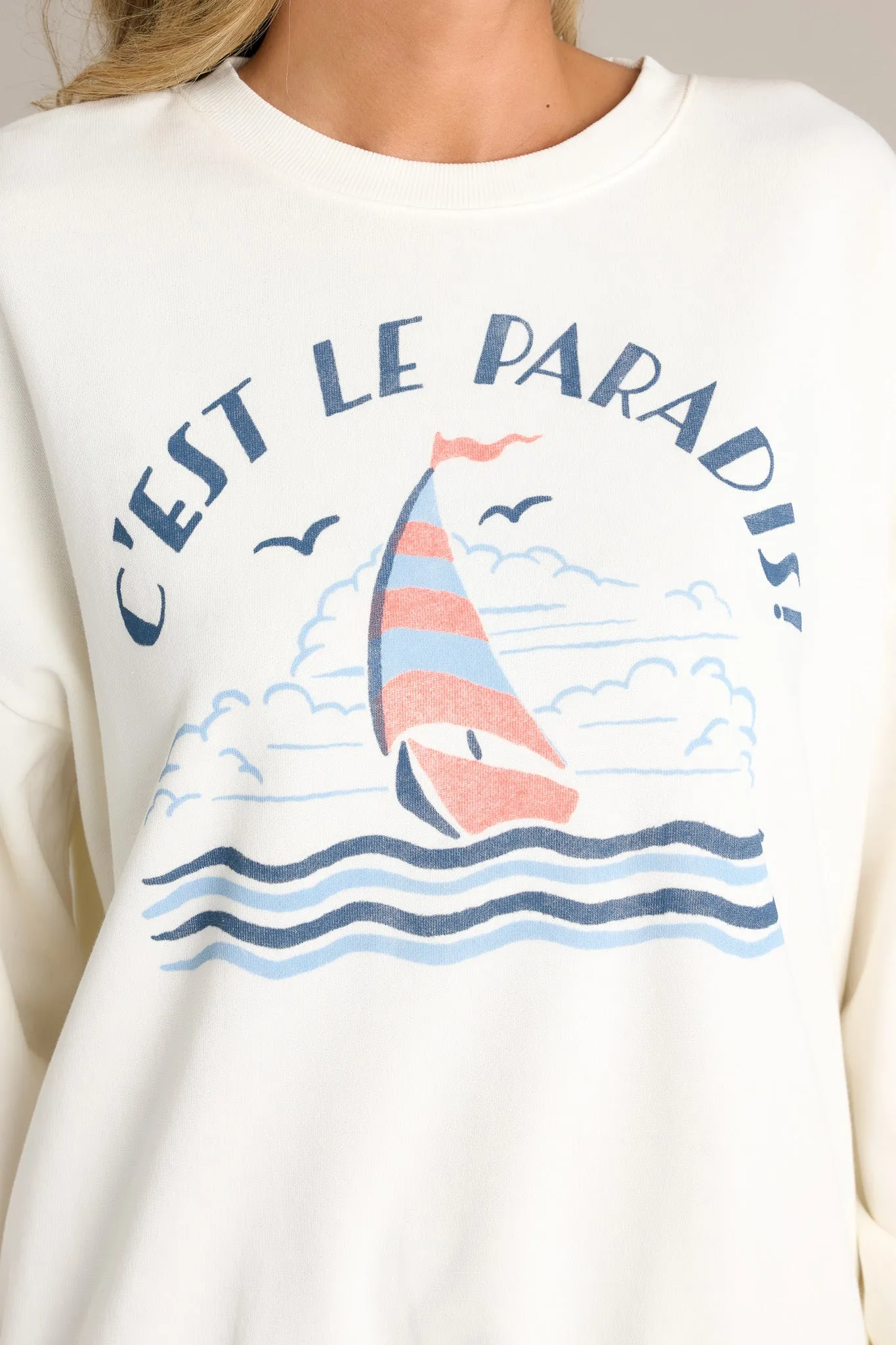 Z Supply Le Paradis Sunday Sea Salt Sweatshirt
