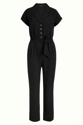 Zomerse zwarte jumpsuit | King Louie Daisy jumpsuit hooper black