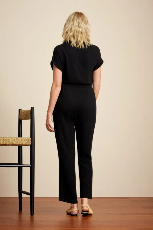 Zomerse zwarte jumpsuit | King Louie Daisy jumpsuit hooper black